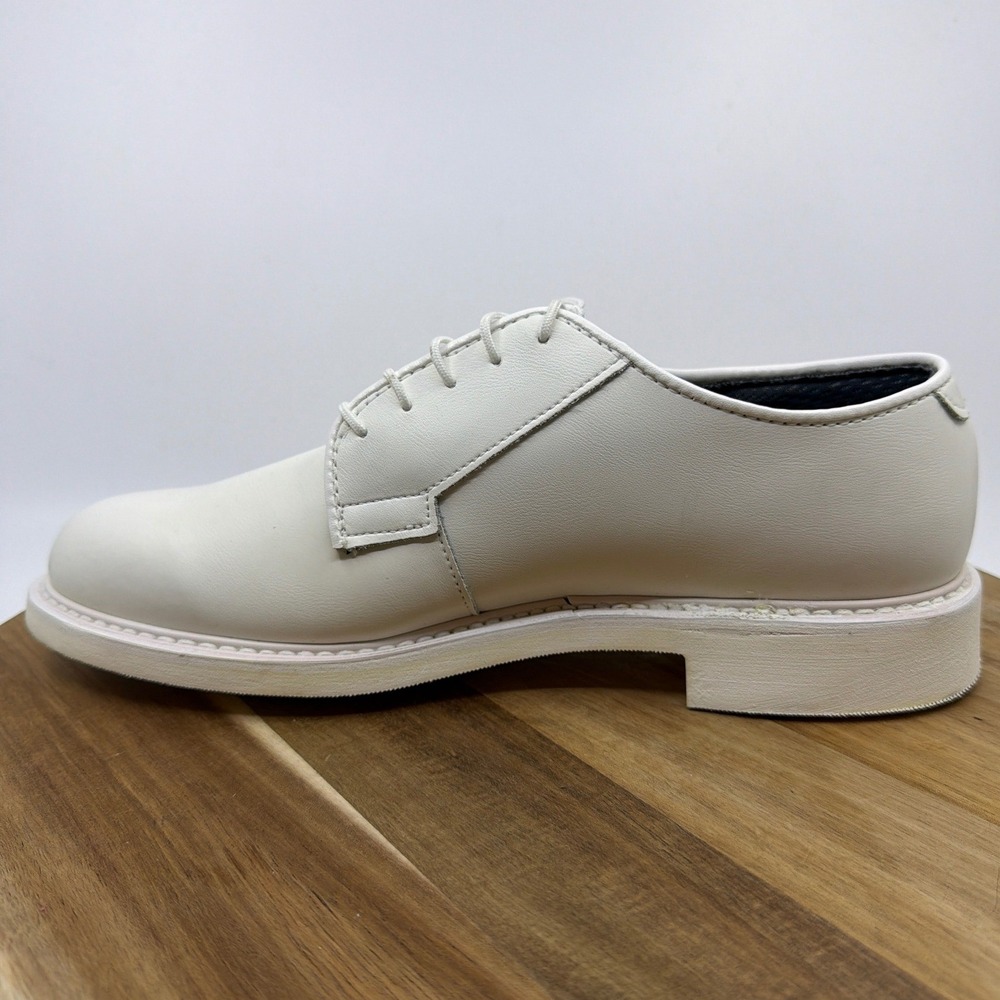 Bates Lites Leather Oxford Shoes Mens 8 D White Excellent‎ Military Dress 00131 - Picture 11 of 16